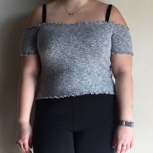 Cropped off shoulder top
